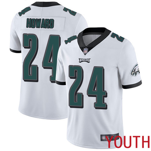 Youth Philadelphia Eagles 24 Jordan Howard White Vapor Untouchable NFL Jersey Limited Player Football